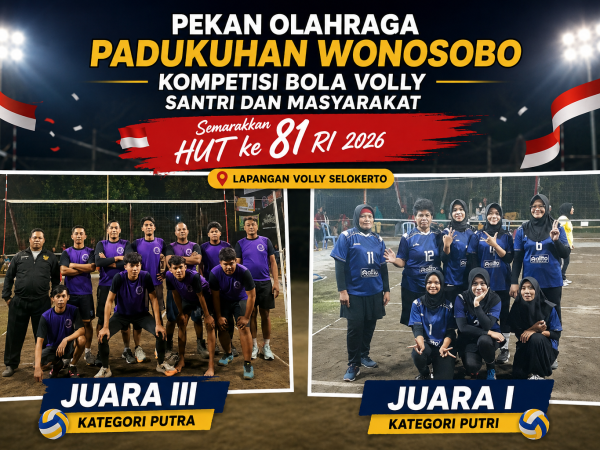 Santri Miftahunnajah Kolaborasi dengan Warga Semarakkan HUT ke-81 RI, Raih Juara Voli Plastik