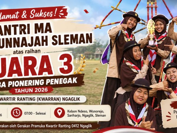 Santri MA Miftahunnajah Sleman Raih Juara 3 Lomba Pionering Penegak Tingkat Kwartir Ranting Ngaglik